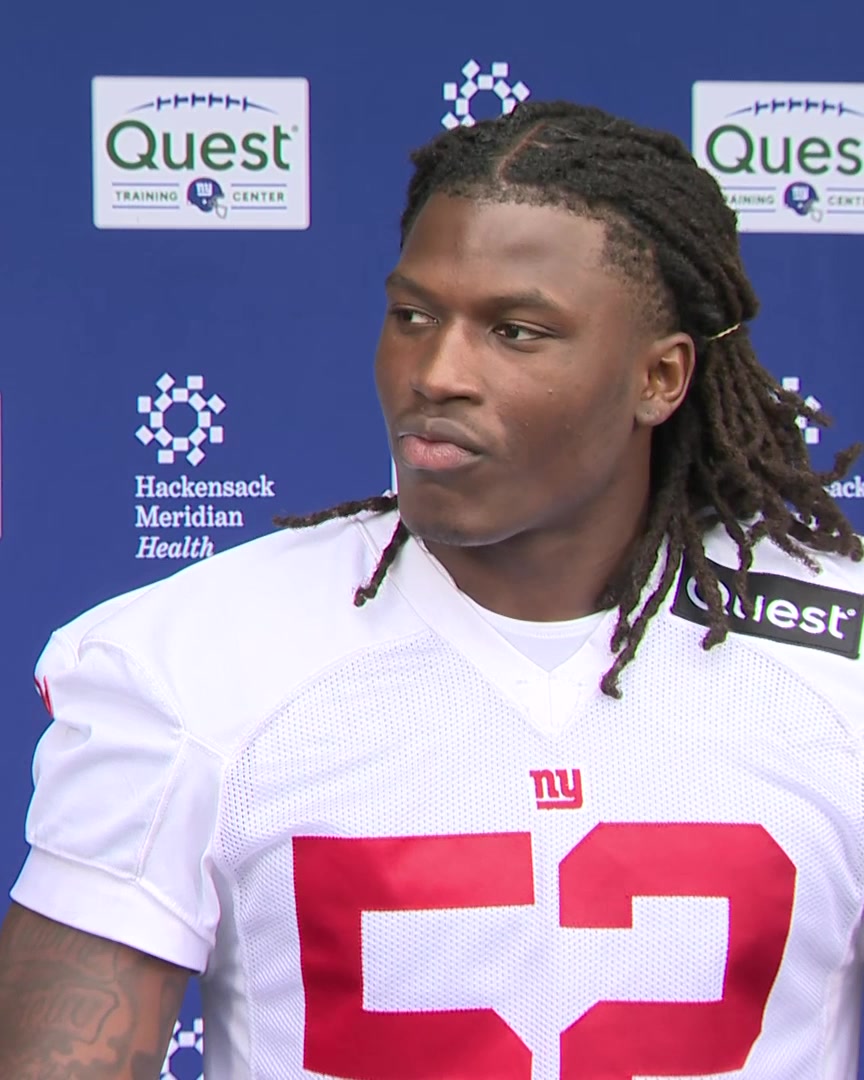 Arvell Reese was asked he wants to show his new Giants teammates: "I want to show the team right away that I'm one of those guys who would rather be seen and not heard, especially as a rookie. I feel like that's what you've got to do."