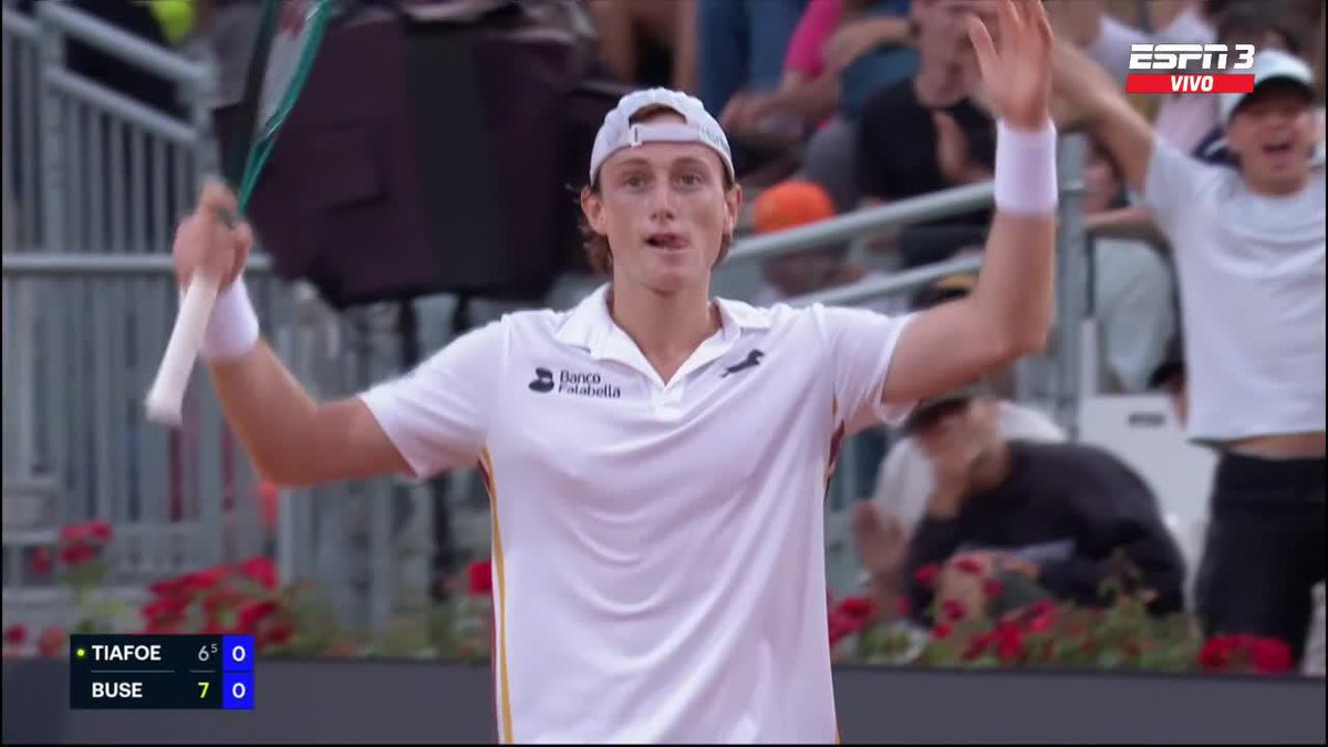 ¡QUÉ SET LEVANTÓ NACHO! 🤯 🇵🇪 Buse pasó del 2-5 al 7-6 (5) en el primer set ante 🇺🇸 Tiafoe. 👊 📺 Mirá #Roma en el Plan Premium de Disney Plus.