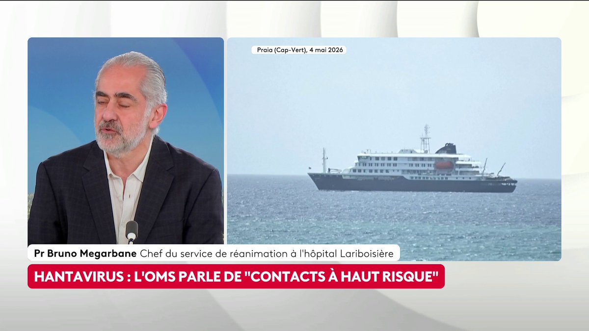 🔴 Santé : "La souche américaine des hantavirus, comme le virus des Andes, peut provoquer des formes extrêmement graves avec atteintes pulmonaires et cardiaques, associées à une mortalité pouvant atteindre 40 à 50 %", note Bruno Megarbane. #ToutEstPolitique #canal16
