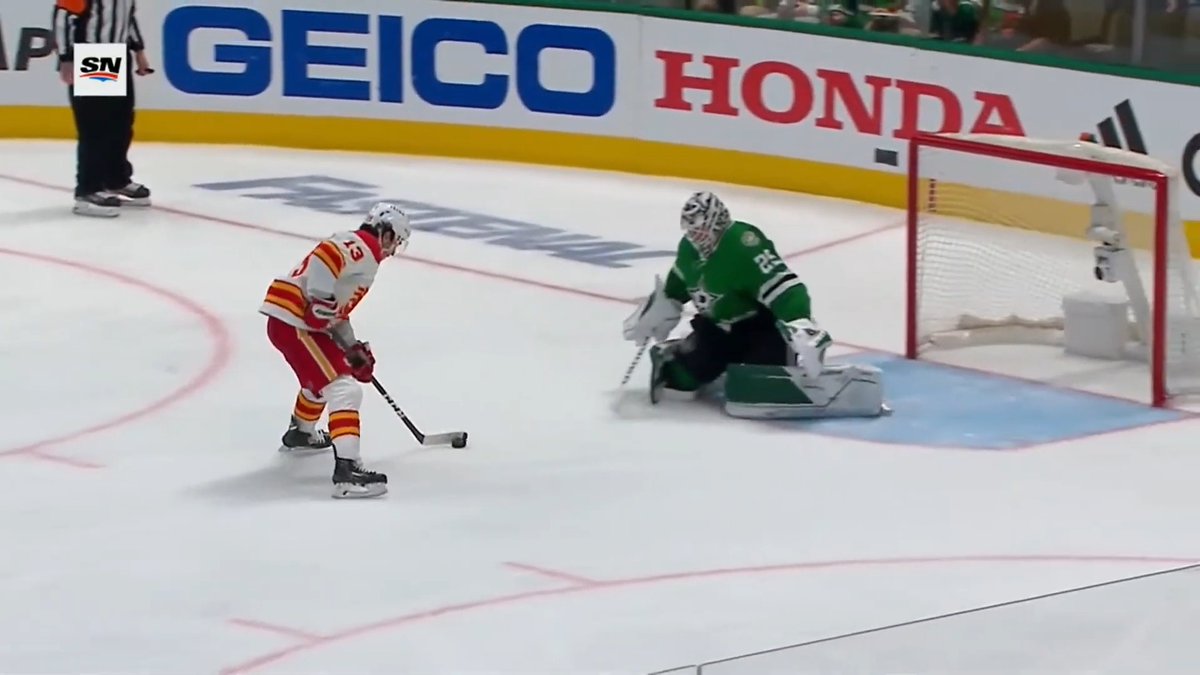 Johnny Gaudreau scored the game winning goal on a penalty shot against the Dallas Stars in game 4 in 2022 🔥 🎥: Sportsnet | #Flames