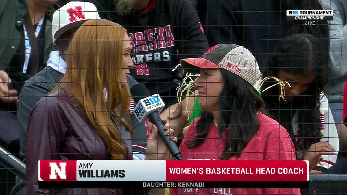 “We’re just all so excited for what they’re doing.” Sydney Supple caught up with Nebraska Women's Basketball HC Amy Williams, Nebraska Softball's Kennadi Williams’ mom, during the B1G tourney championship game 😊 📺: Big Ten Network