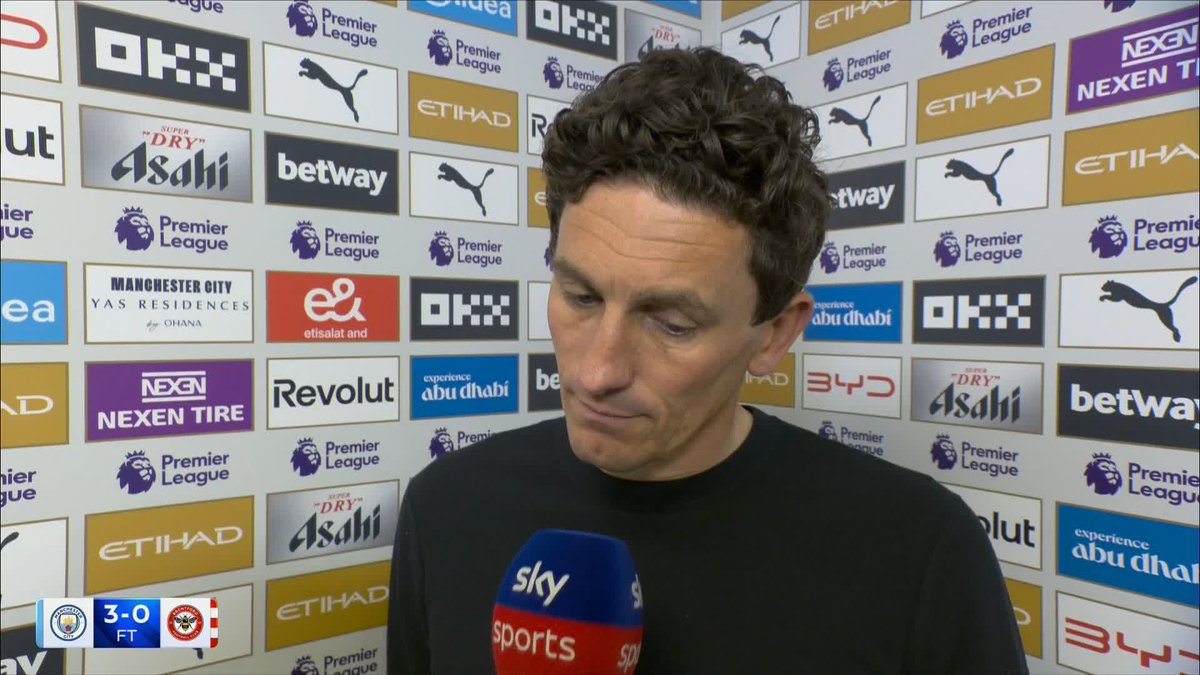 "There was a lot going on for the officials" "The one on Schade was a penalty" Keith Andrews reacts to the decisions in Brentford's 3-0 loss to Manchester City 🗣️