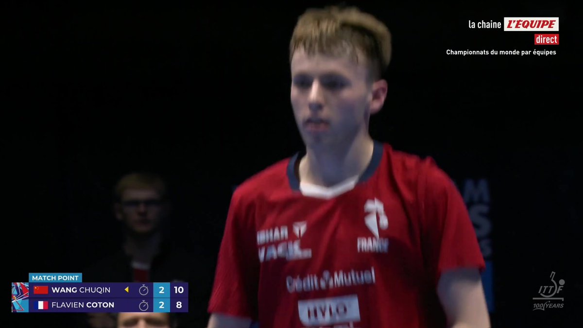 On est fiers de lui , Flavien Coton a tout donné contre Wang Chuqin, le numéro 1 mondial, mais ça n’a pas suffi dans ce premier match.