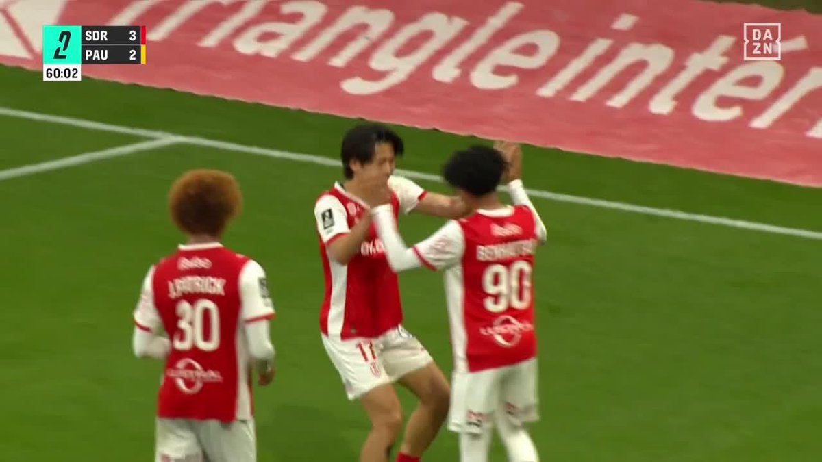 シーズン最終節の衝撃⚡️ もう止まらない🇯🇵中村敬斗 鮮やかにハットトリック達成🙌 🇫🇷リーグドゥ第34節 🆚スタッド・ランス×ポー 📺DAZN ライブ配信中 #だったらDAZN