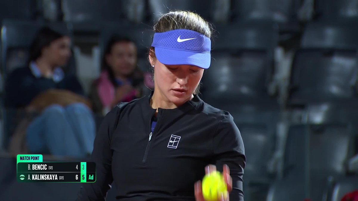 And to Anna, a good night! 🌝 Anna Kalinskaya defeats Bencic 6-4, 6-3 to advance in Rome. #IBI26
