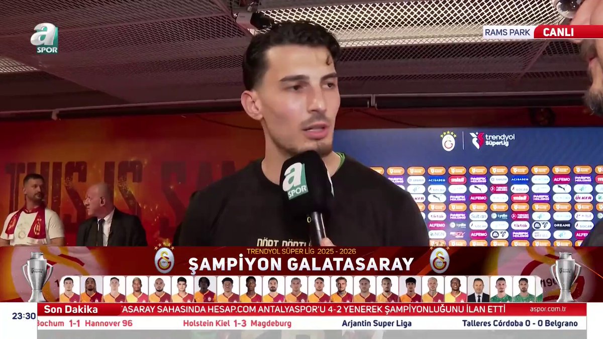 Uğurcan Çakır: Çok fazla konuşulacak şey var ama zamanı gelince ben zaten gerekenleri konuşacağım. Galatasaray taraftarına; arkamda durduğu ve her zaman yanımda olduğu için çok teşekkür ederim.