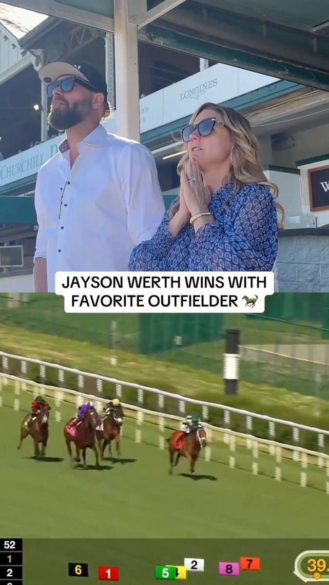 Former professional baseball outfielder, Jayson Werth, wins with Outfielder! 🐎