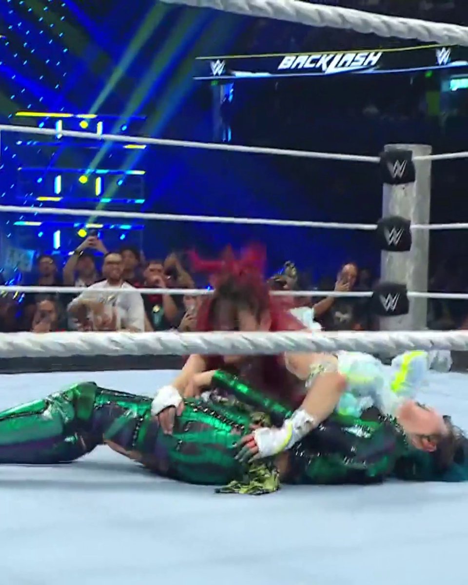 IYO SKY OFF THE TOP ROPE TO TAKE DOWN ASUKA 🔥 Stream WWE #Backlash NOW on the ESPN App with an ESPN Unlimited plan.
