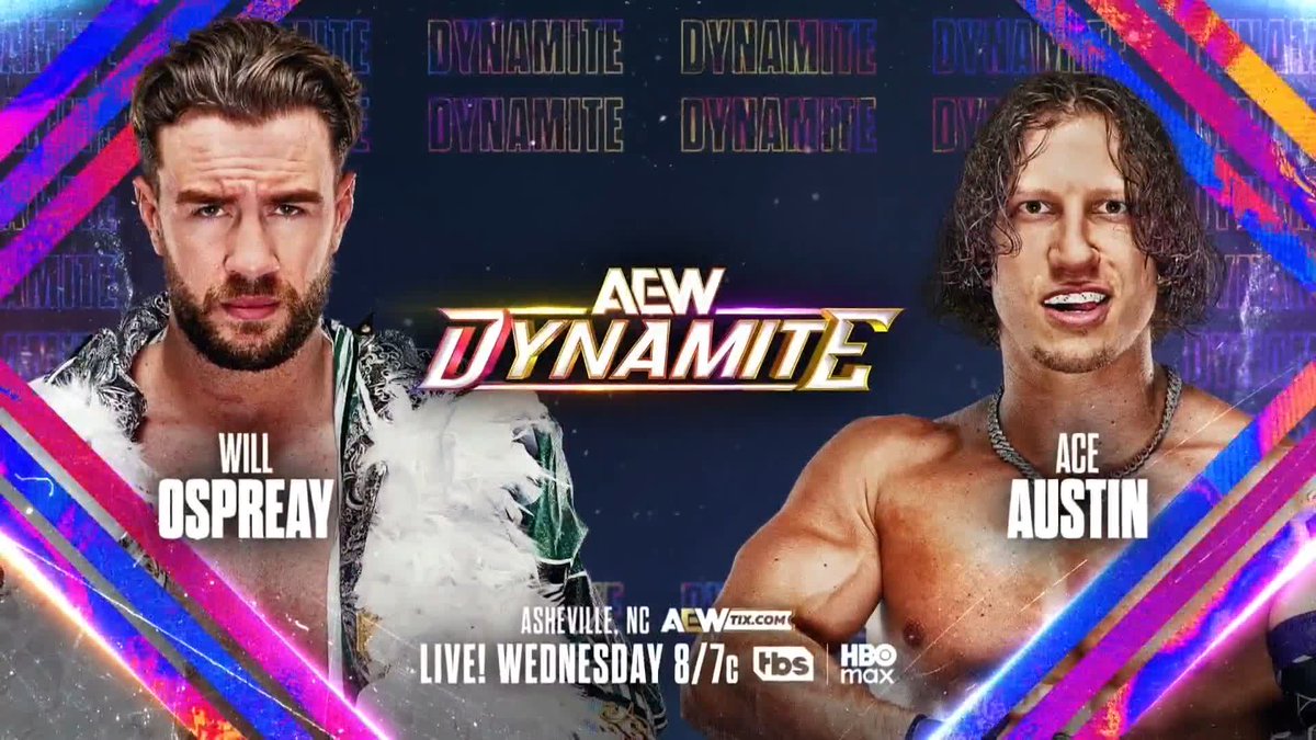 BREAKING NEWS: Will Ospreay • ウィル・オスプレイ has been medically cleared! He returns to in-ring action this Wednesday on #AEWDynamite vs. Ace Austin 👆🏼♠️ エース・オースティン! Watch #AEWCollision LIVE on TBS + HBO Max