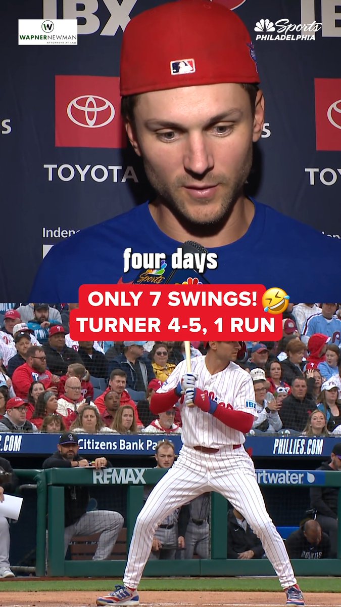 "I didn't swing the bat until I got in the game." Trea Turner is trying to make sense of his new approach to hitting. | Wapner Newman