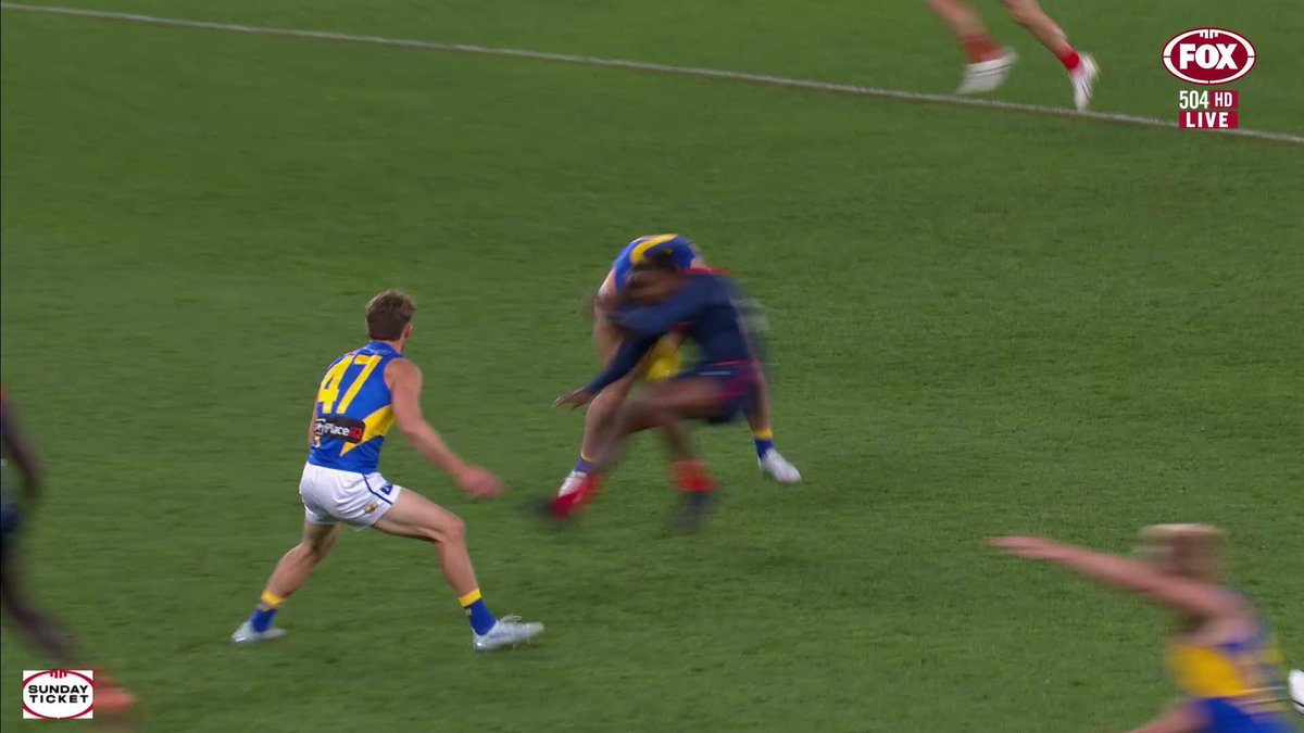 'HE IS SWEATING ON THIS' 😓 Kozzy Pickett was penalised for high contact after this collision with Jake Waterman. 📺 Watch #AFLDeesEagles LIVE on ch.504 or stream on Kayo: ✍️ BLOG 🔢 MATCH CENTRE