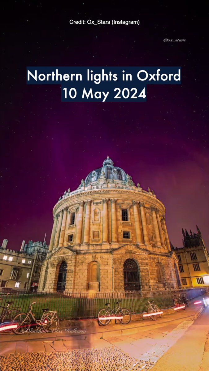 #OnThisDay in 2024, we saw the Aurora Borealis light up the skies over Oxford 😍 🎬 Instagram | Ox_Stars