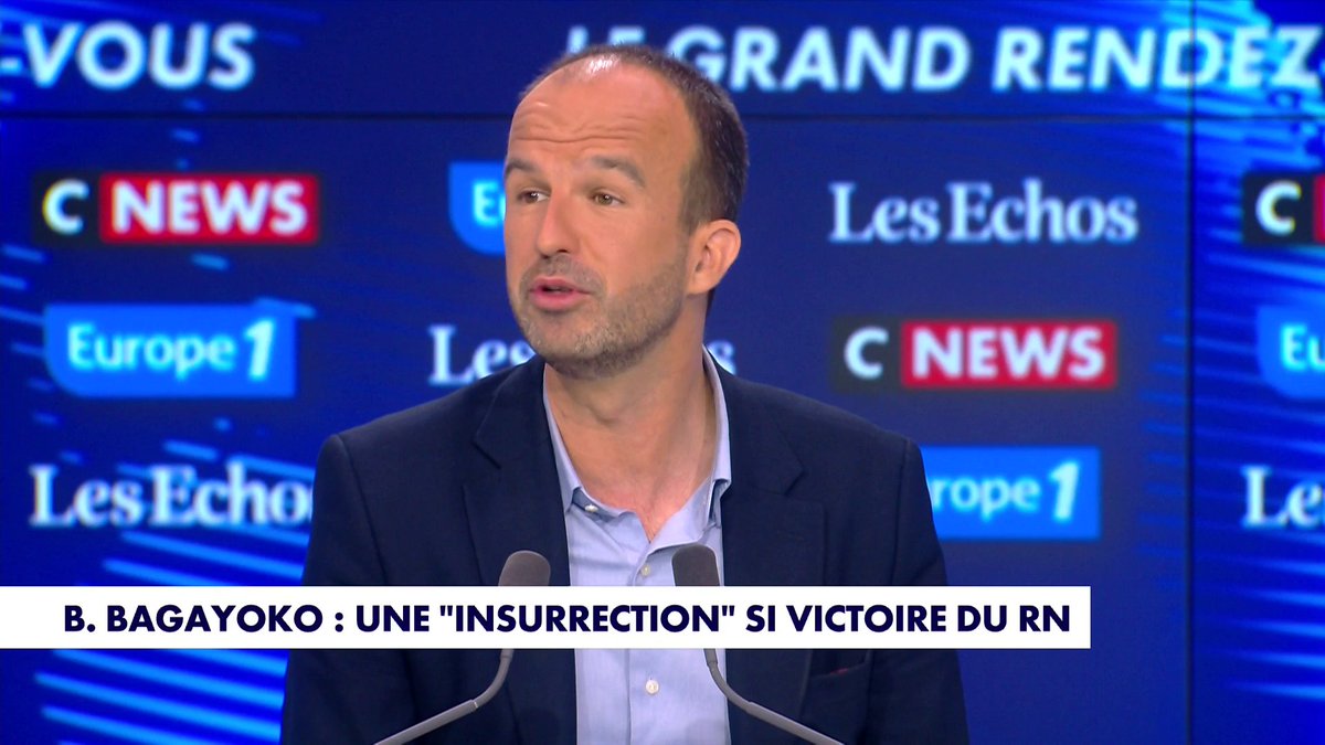 Manuel Bompard : «J'espère que si le RN devait remporter la présidentielle, il y aurait des mobilisations populaires puissantes dans ce pays», dans #LeGrandRDV Toute l'info est à retrouver sur