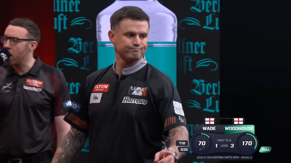 WOODY FINDS THE FISH! 🎣 After taking out 124 on the bull in the previous leg, Luke Woodhouse ups the ante in Graz by taking out The Big Fish against James Wade! 📺 #ET6