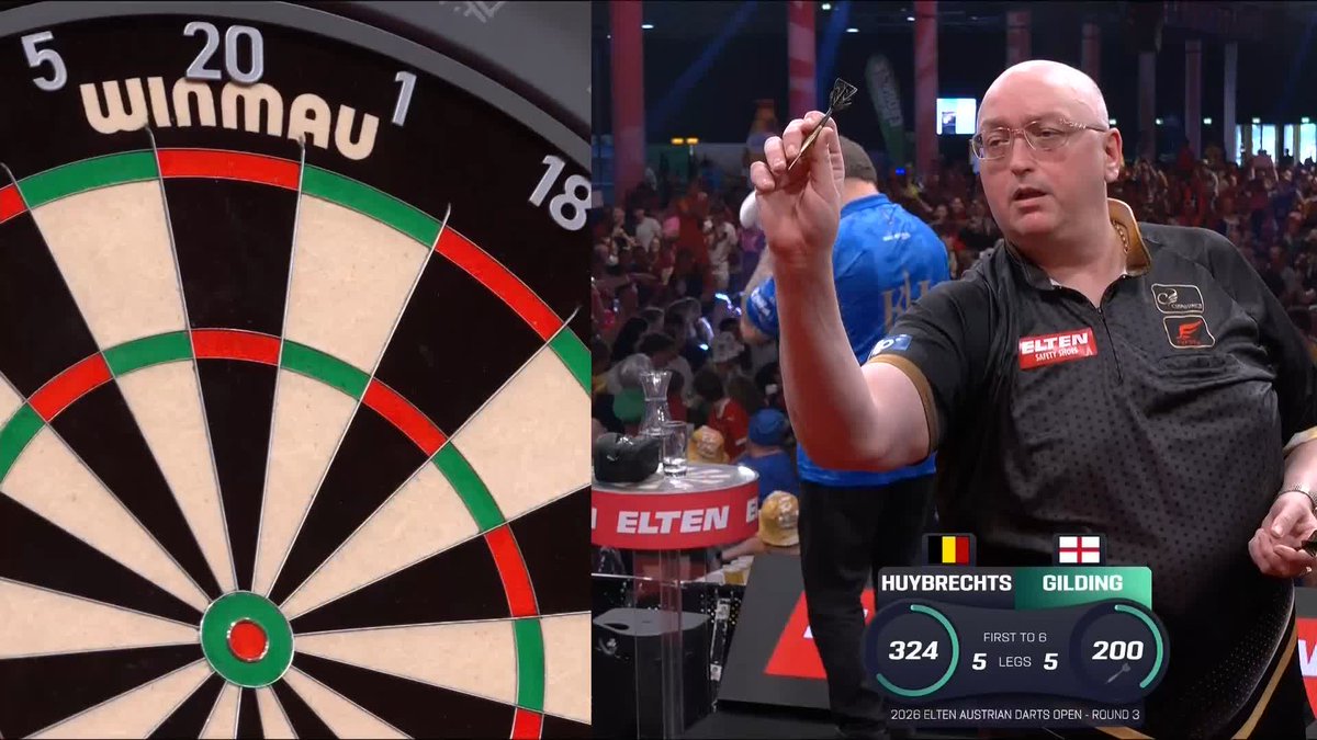 GOLDFINGER WINS THE DECIDER! 👍 Andrew Gilding is the next player through to the quarter-finals of the Austrian Darts Open, after taking out 100 to beat Kim Huybrechts 6-5! 📺 #ET6