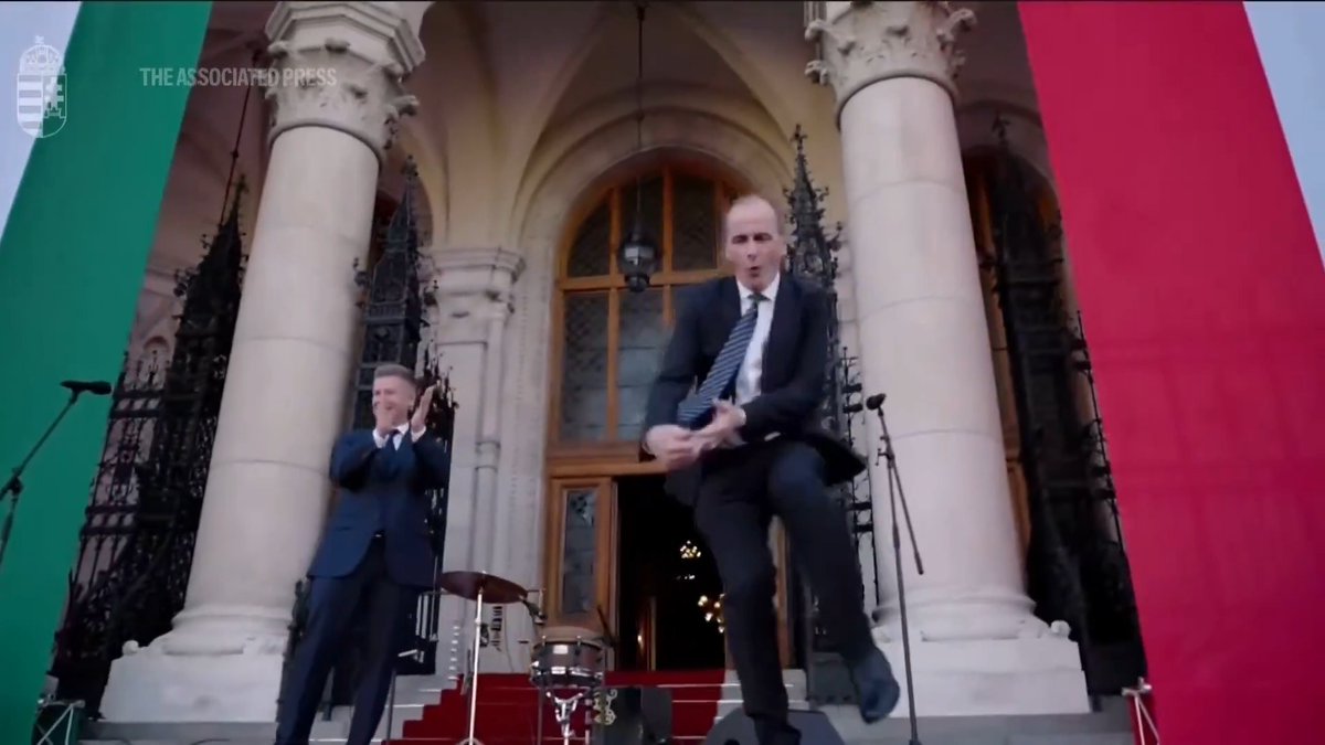 Hungary's next health minister Zsolt Hegedűs danced in front of Budapest's parliament building after Péter Magyar was sworn in as prime minister, ending Viktor Orbán’s 16-year rule. Read more: