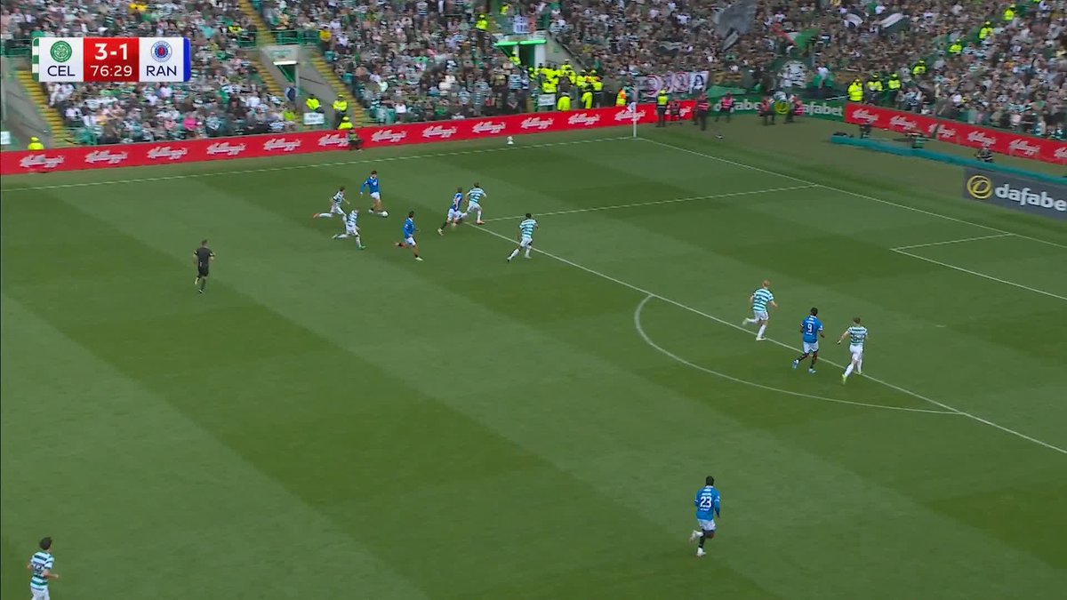Tempers flare between the Celtic and Rangers players 😬