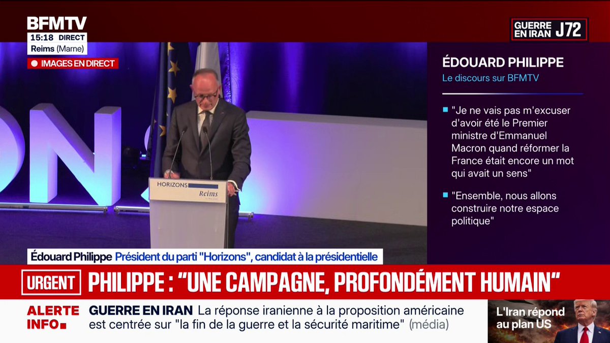 Édouard Philippe: "Mon objectif, ce n'est pas de faire gagner la droite ou de faire perdre la gauche, c'est de faire avancer la France et de servir les Français"