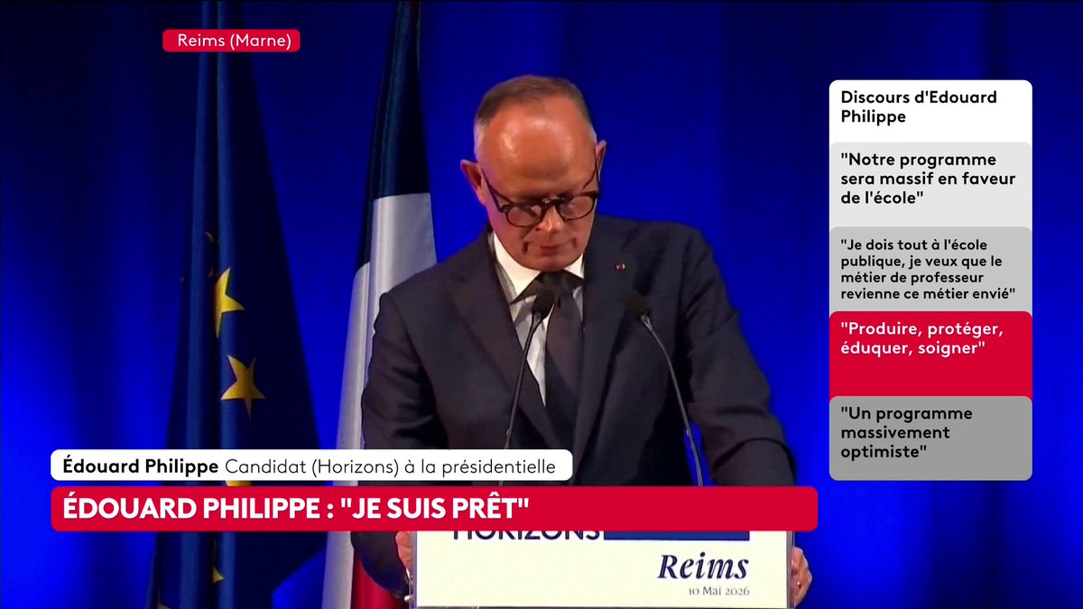 🔴 Edouard Philippe, candidat pour 2027 : "Il y a quelques sujets sur lesquels le RN ne change pas. 'Maréchal, nous voilà' diffusé à Carpentras, par erreur dit la mairie. Ils avaient le disque à côté de celui de 'La Marseillaise', ils se sont trompés, c'est ballot" #canal16