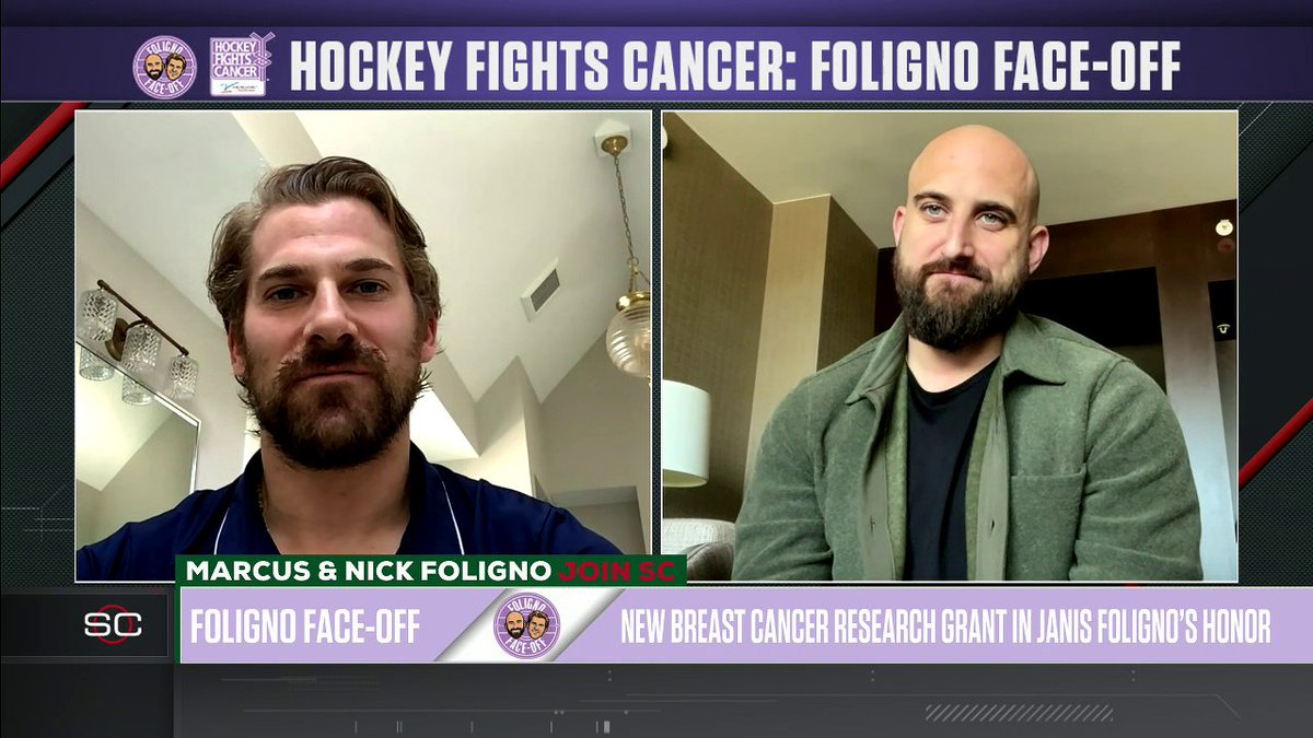 "We're proud to announce that we have achieved our goal of receiving a grant for breast cancer research here in Minnesota. ... We're so happy to do this in honor of our mother, Janis." Marcus and Nick Foligno announce that their goal to fund cancer research has been reached and how they want to honor their late mother ❤️
