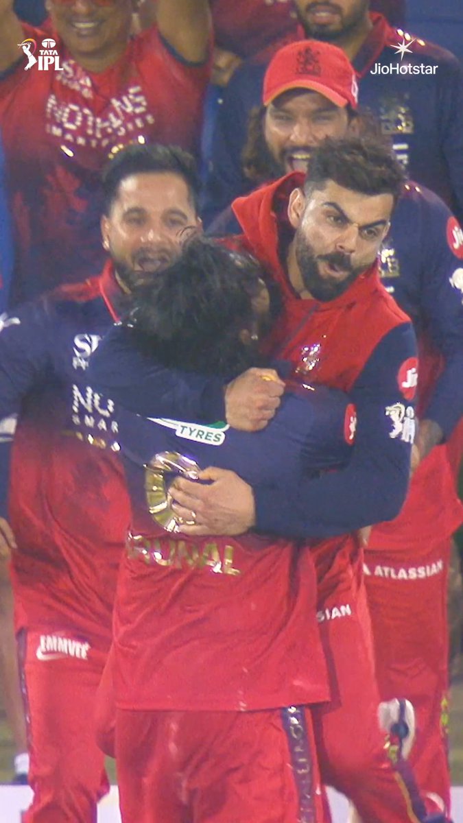 THIS IS ABSOLUTE CINEMA...!!!! 🥶🔥 - The Moments RCB Won a thriller and celebrations of Virat Kohli says it all.