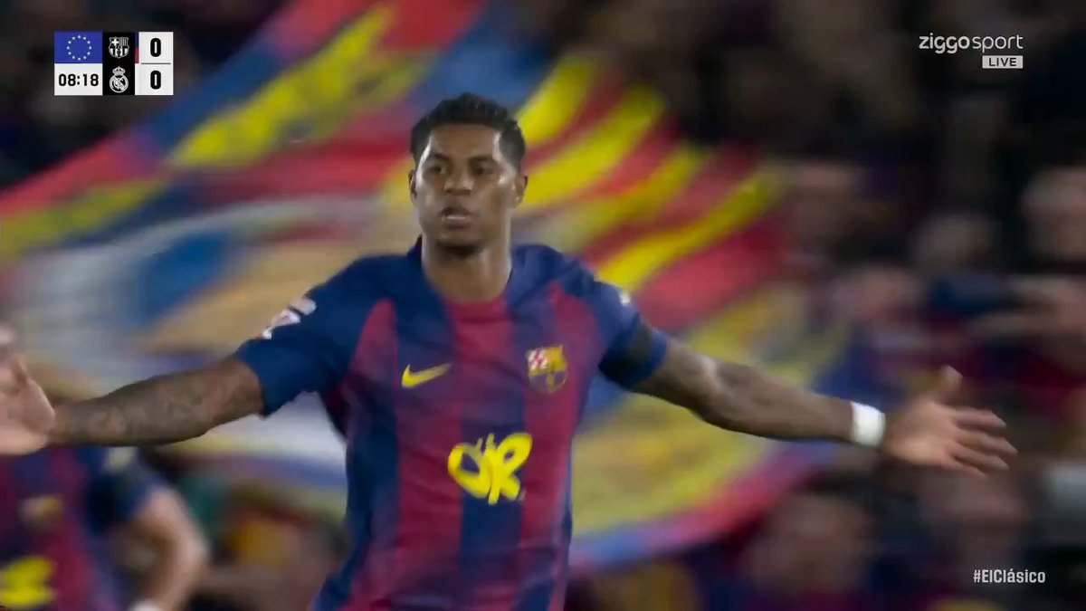 𝐖𝐎𝐀𝐇! WAT EEN GOAL! 🥵 Marcus Rashford schiet de vrije trap geweldig raak 🏹 #ZiggoSport #LaLiga #ElClásico