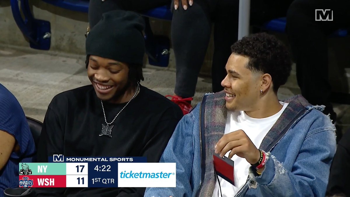 Some familiar faces in the building 🤝 Bilal and Kyshawn pulled 🆙 to CareFirst Arena for the Washington Mystics home opener!
