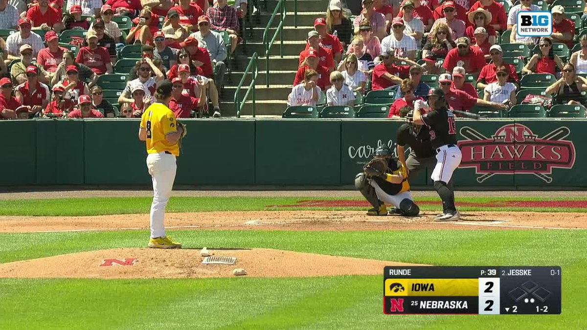 SKEE YA! 👋 Jesske solo homer puts the Huskers up 3-2.