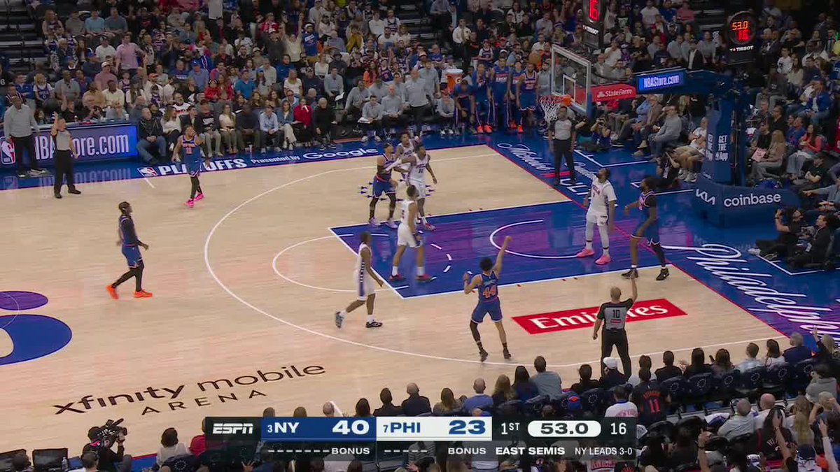 The Knicks can’t miss from deep 😳 Watch Knicks-Philly on ABC and the ESPN App‼️