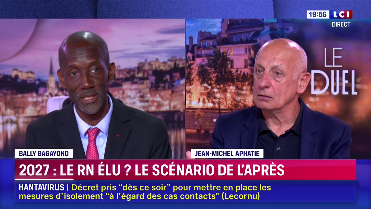 🗣️ "Si le Rassemblement national est élu en 2027, le candidat aura une légitimité institutionnelle, mais jamais la légitimité populaire", pense Bally Bagayoko, maire de Saint-Denis