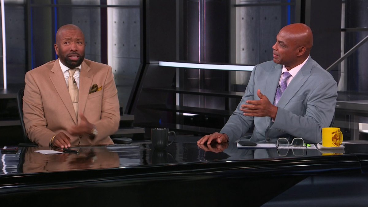 "Aye man, why you do that? ... He made the conference finals his second year." Kenny Smith dissed SHAQ so bad Chuck had to come to his defense 😂