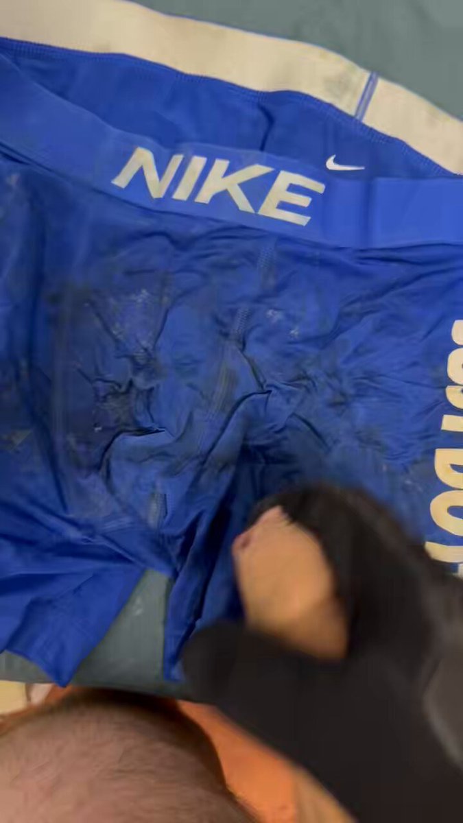 Wanked off with Nike gloves on and cum in the filthy Nike boxers 😏