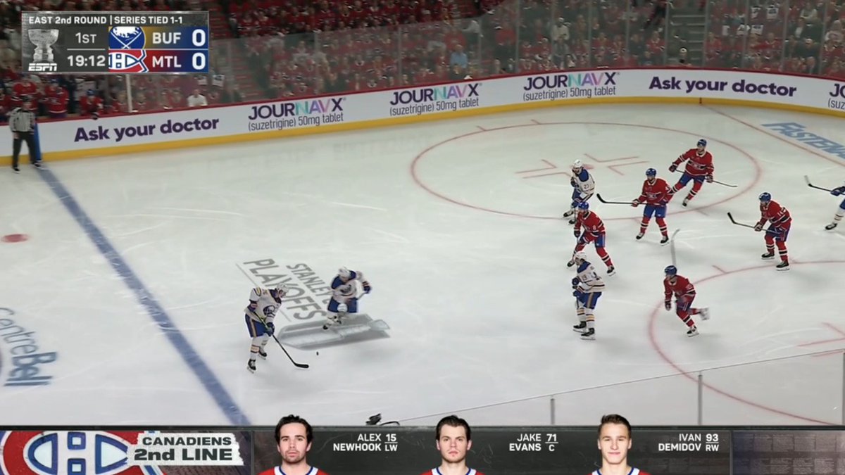 YOU BETTER HAVE NOT DOUBTED TAGE THOMPSON HE SCORES LESS THAN A MINUTE INTO THIS GAME DON'T SOUND TOO EXCITED ESPN KEEP CHANTING LYON MONTREAL SABRES LEAD EARLY