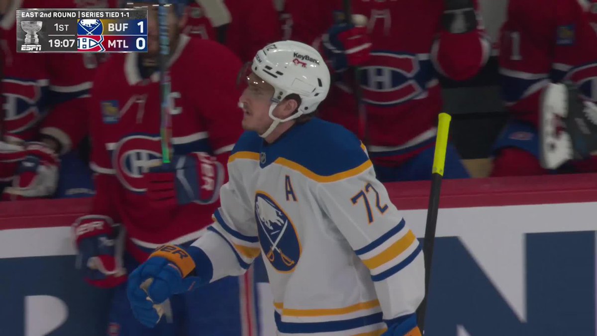 TAGE THOMPSON HAS THE SABRES ON THE BOARD IN THE OPENING MINUTE 🔥
