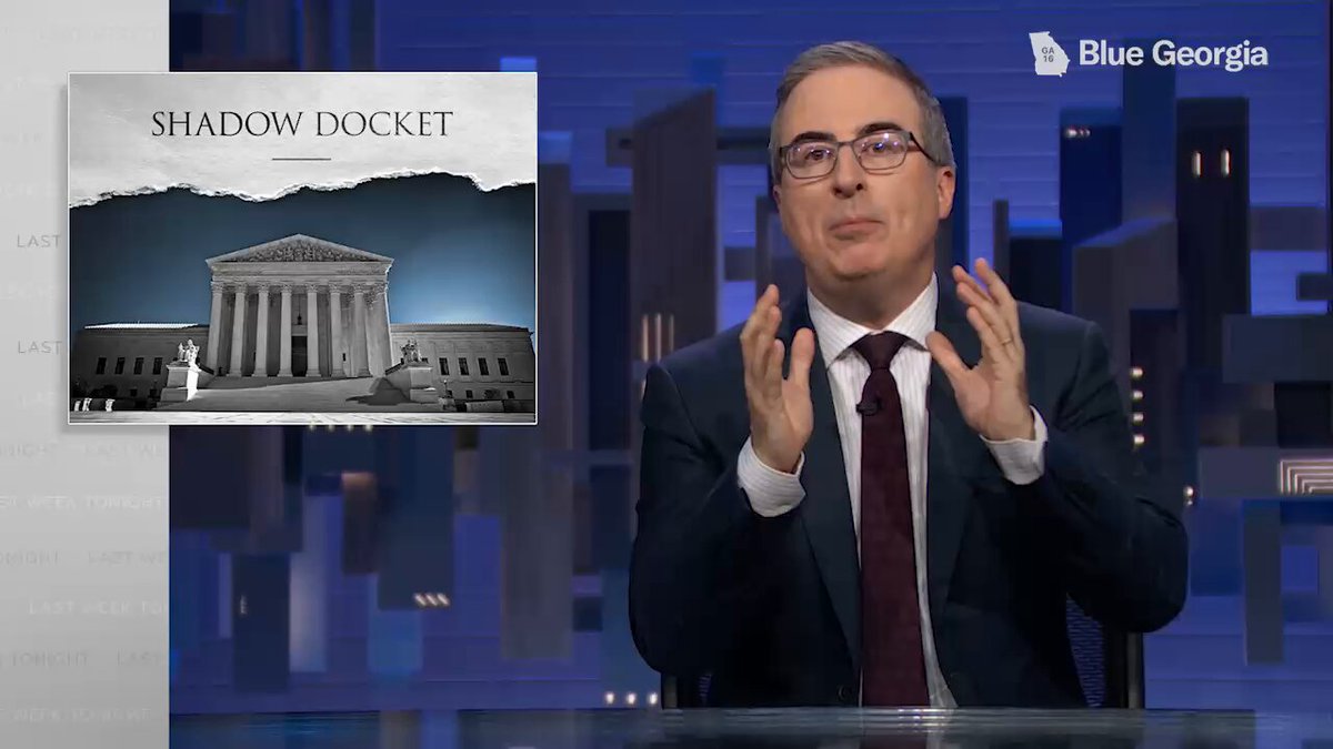 John Oliver: If a lower court issues a ruling that Trump doesn't like... he'll now run to the Supreme Court and ask them to rule in his favor on the Shadow Socket. And recently he's been doing that a lot.