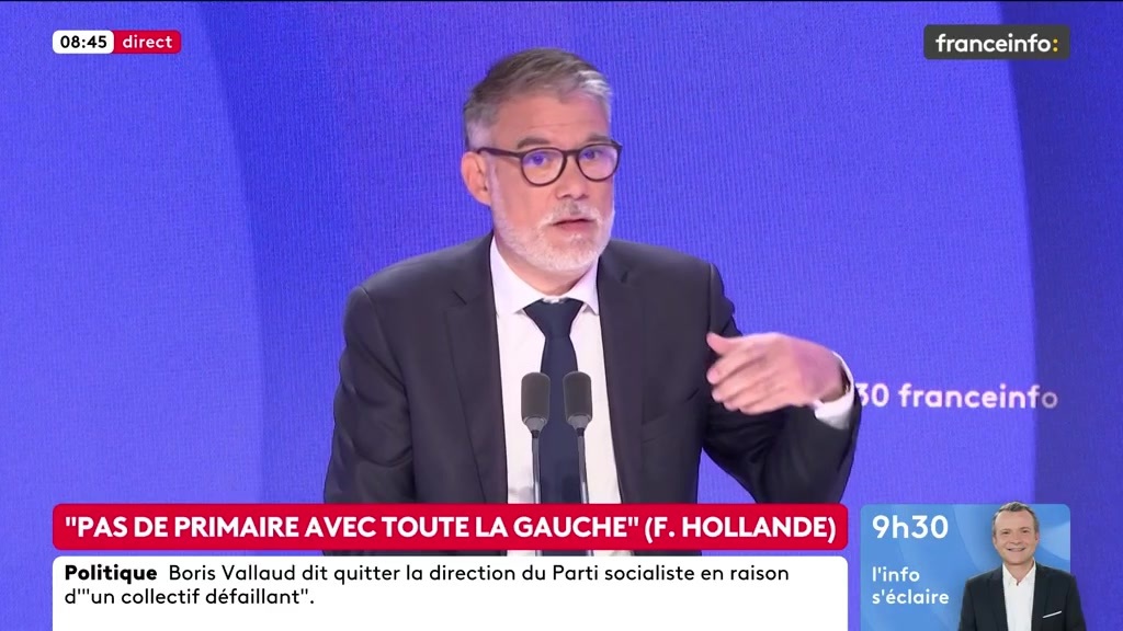🔴 "Pas de primaire avec toute la gauche" (F. Hollande) ➡️ "La politique, c'est des dynamiques, mais c'est aussi un peu d'arithmétique [...] F. Hollande nous explique qu'il faudrait [...] faire cavalier seul [...] Moi, je défends une œuvre commune", dit Olivier Faure