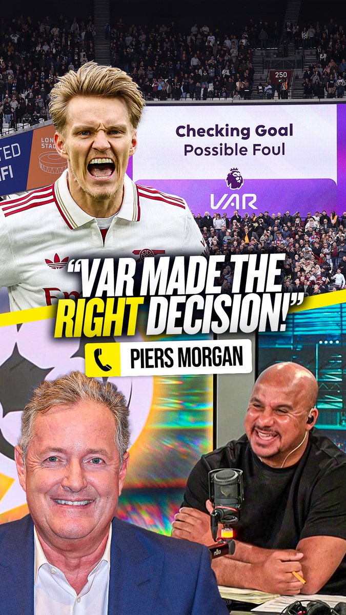 🙏 "I would like to make a sincere and humble apology to VAR..." ✅ "They made the right decision! There was a double foul on Raya!" @PiersMorgan reacts to #AFC beating #WHUFC thanks for VAR ruling out the Hammers' equalising goal! 👀