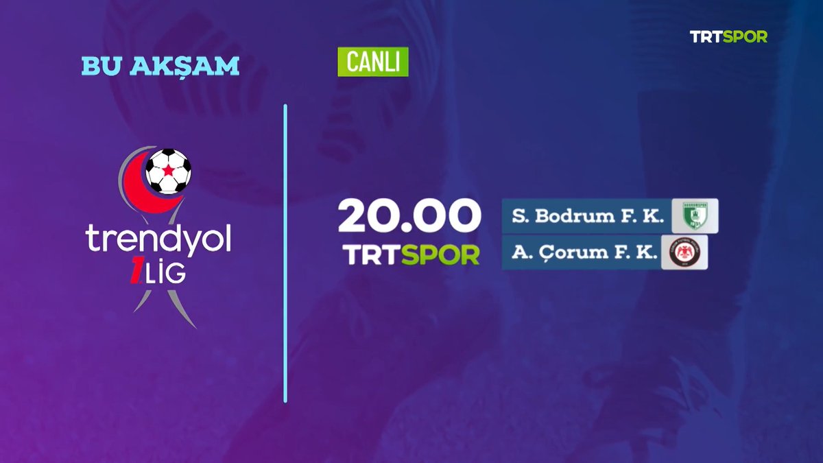 Trendyol 1. Lig play-off 2. tur eşleşmesi 👇 Sipay Bodrum FK 🆚 Arca Çorum FK ⌚20.00 📺 TRT Spor &amp; tabii spor