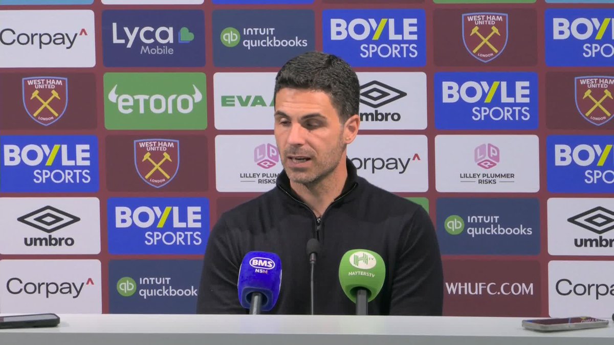 "Today I have realised how big and difficult a referee's job is" Mikel Arteta on the importance of the refereeing decision in Arsenal's win over West Ham United 🔴