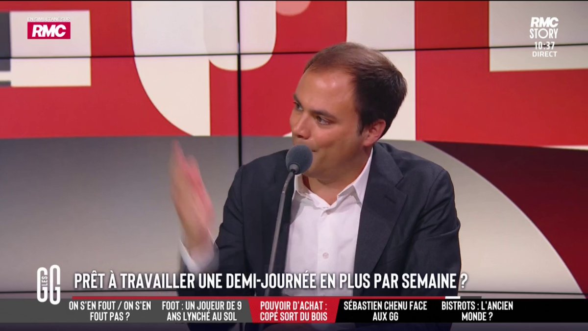 🗣️ Charles Consigny : "La France est folle ! Ça devient presque interdit de travailler. Attention à l'employeur qui fait travailler 5min de plus son employé : bam les prud'hommes. Et quand vous êtes un chef d'entreprise, si vous travaillez trop : bam c'est l'État qui vous prend." #GGRMC