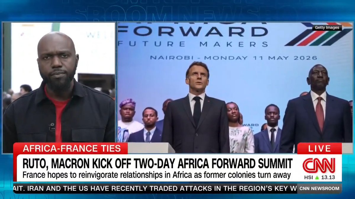 Happening now: France hosts its first Africa summit in an English-speaking country after a wave of coups &amp; rejection in its former colonies. President Macron ran with Kenyan marathon legend Eliud Kipchoge, and addressed the anti-French sentiment in West Africa - in English