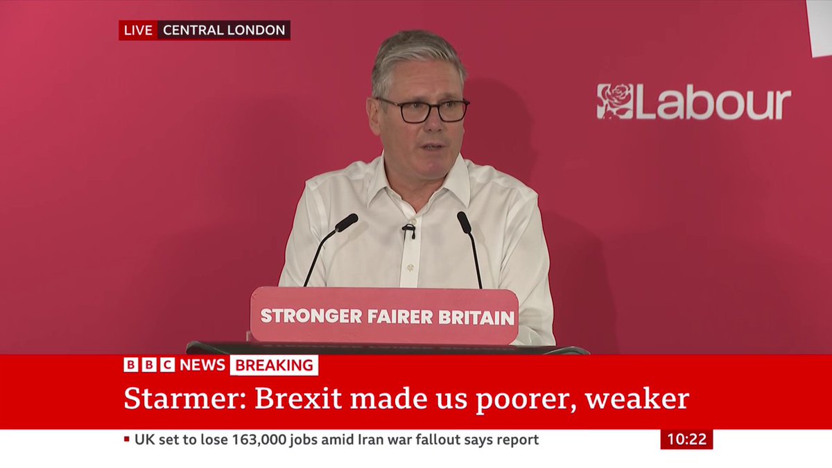 "He took Britain for a ride... he'll talk about almost anything other than the consequences of the one policy he actually delivered" Keir Starmer criticises Reform leader Nigel Farage over Brexit Follow live: