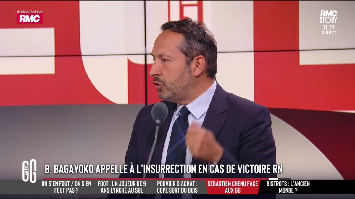 💥 Bally Bagayoko appelle à l'insurrection en cas de victoire du RN. 🎙️ Sébastien Chenu : "Il est l'idiot utile de LFI. Il nous démontre que LFI n'est pas démocrate et pas républicaine." #GGRMC