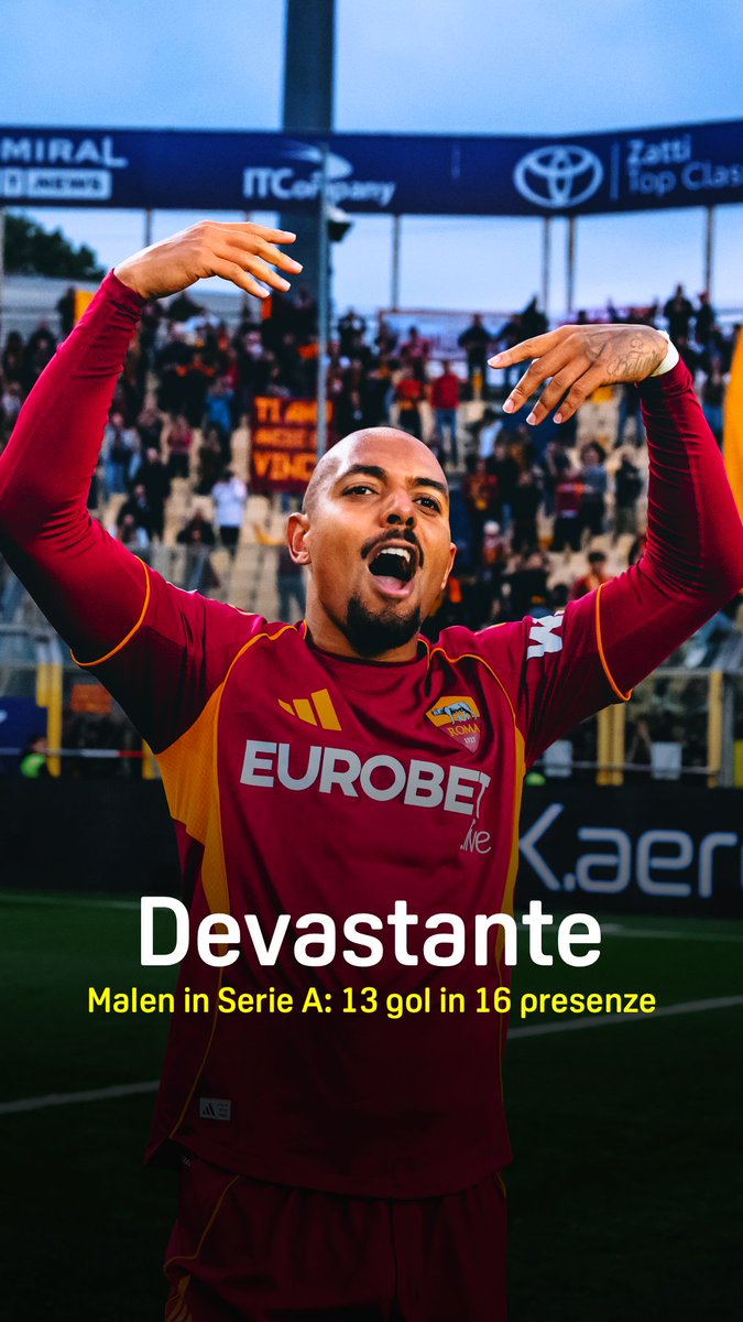 Donyell Malen: 𝒊𝒎𝒑𝒂𝒕𝒕𝒐 𝒅𝒆𝒗𝒂𝒔𝒕𝒂𝒏𝒕𝒆 🌪️🟡🔴 13 gol in 16 gare in #SerieAEnilive ⚽🇮🇹 #Malen #Roma #DAZN