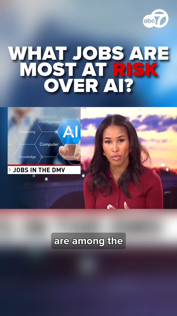 Researchers found that D.C., Maryland, and Virginia are among the places where AI has some of the highest potential to either wipe out or transform jobs. In Maryland, researchers estimate nearly 40% of the workforce is in occupations where AI can do the job. D.C. ranks even higher, with more than 55% of workers in jobs threatened by AI. MORE: