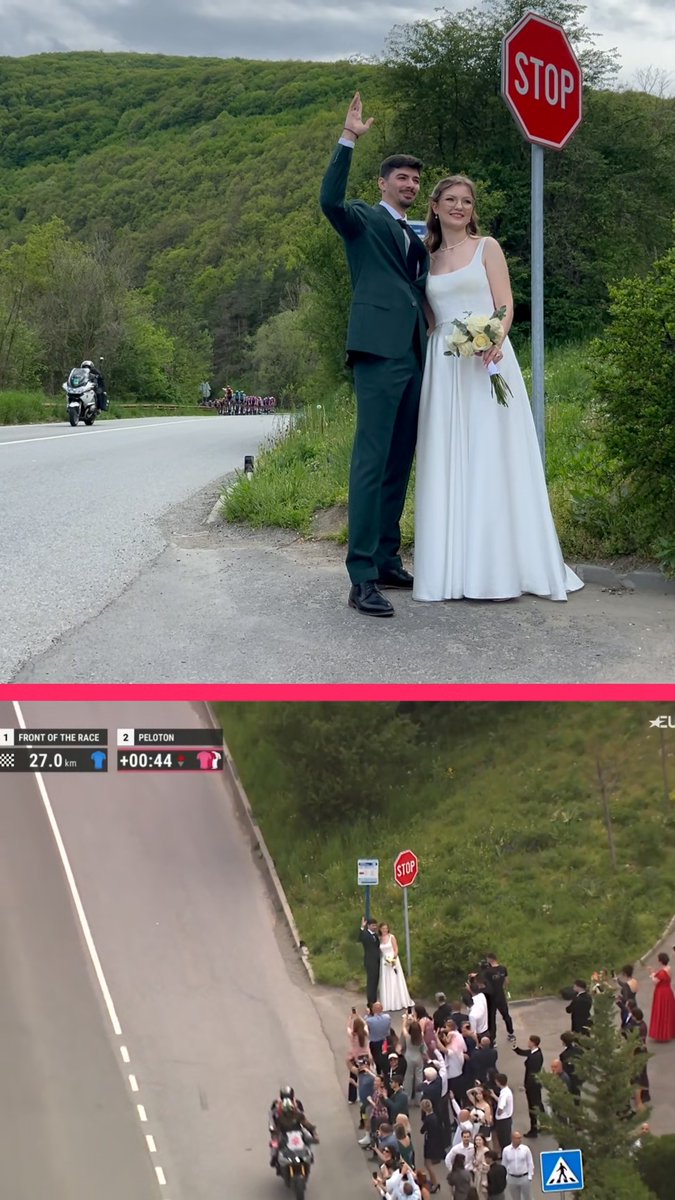 💍 La boda más vista del año posiblemente 🩷 El momento en el que el pelotón se colaba en ese momento de la boda en Bulgaria 🎥 (Via IG/kinofilmcompany)