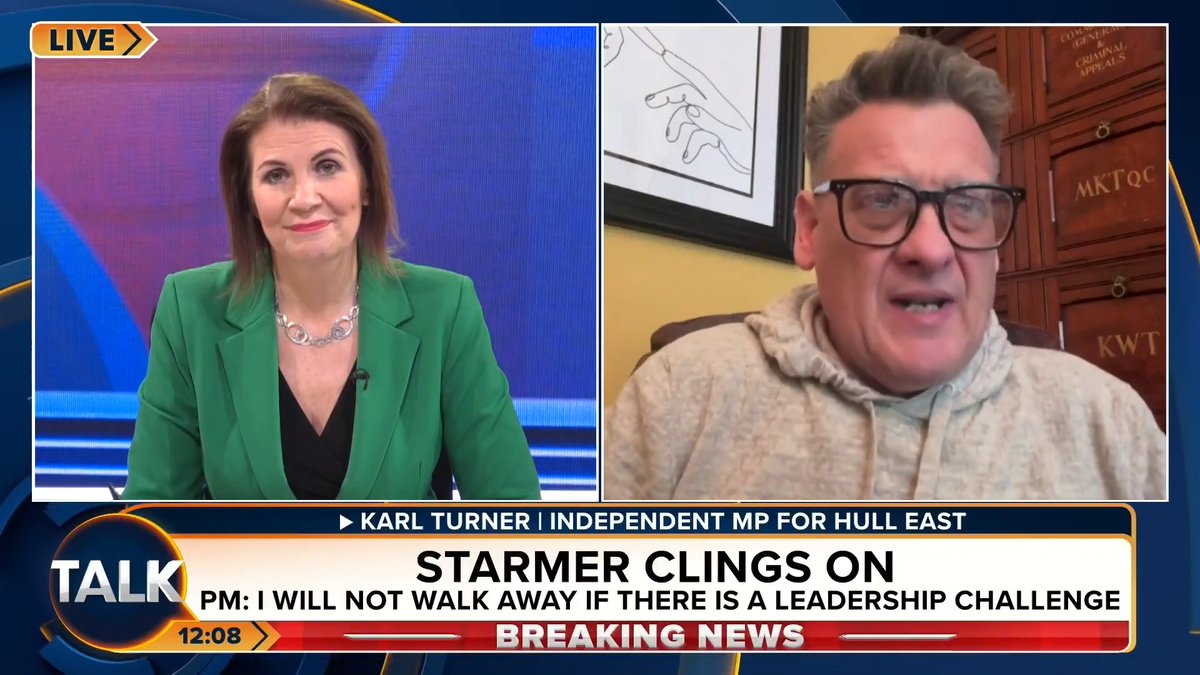 "I texted the PM yesterday, saying, if you read from the autocue, it's goodnight Vienna! I don't get what his message is!" Independent MP Karl Turner says nothing in Keir Starmer's speech convinced him that he can turn the country around. Julia Hartley-Brewer | Karl Turner MP