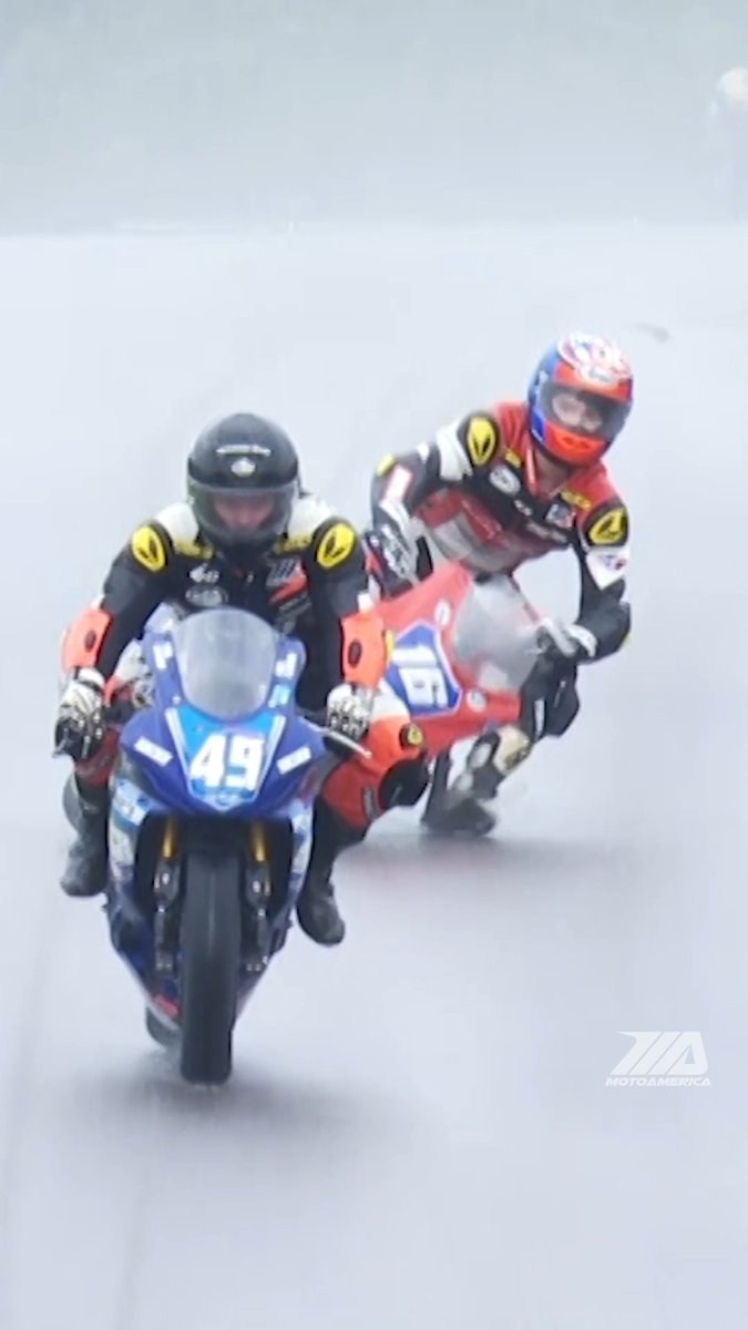 😱🌧️ This was a wild moment that had everyone holding their breath. Twins Cup rider Trevor Standish went down and slid off track, somehow narrowly avoiding contact with Hayden Schultz in the chaos. 📁 2021 Barber Motorsports Park #twinscup #motorcycle #motorsports #racing #barber