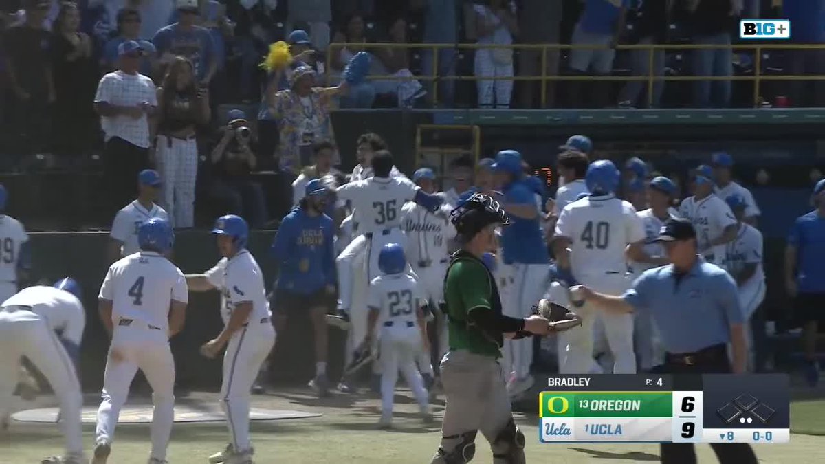 No. 1 UCLA Baseball trailed 6-1 in the 6th inning. Here's how the Bruins rallied for a 9-6 win to take the series against No. 13 Oregon 👇