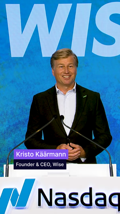 "So we have a lot of work to do, and at Wise that’s what gives us energy." @wise CEO & Co-Founder Kristo Käärmann takes the Nasdaq podium to share the $WSE story. #NasdaqListed